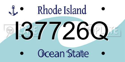 I37726Q Rhode Island License Plate