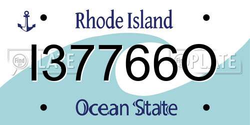 I37766O Rhode Island License Plate