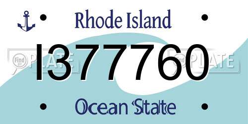 I377760 Rhode Island License Plate