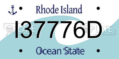 I37776D Rhode Island License Plate