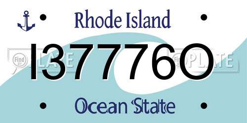 I37776O Rhode Island License Plate