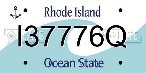 I37776Q Rhode Island License Plate