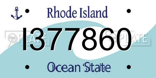 I377860 Rhode Island License Plate