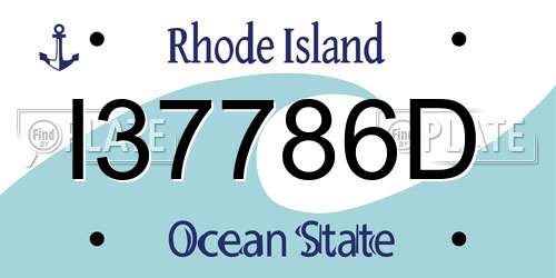 I37786D Rhode Island License Plate