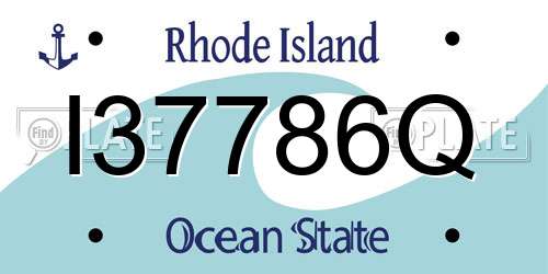I37786Q Rhode Island License Plate