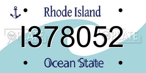 I378052 Rhode Island License Plate