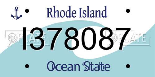 I378087 Rhode Island License Plate