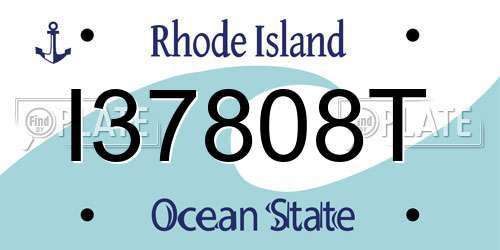 I37808T Rhode Island License Plate