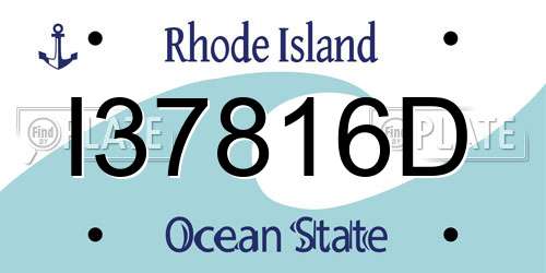 I37816D Rhode Island License Plate