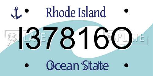 I37816O Rhode Island License Plate