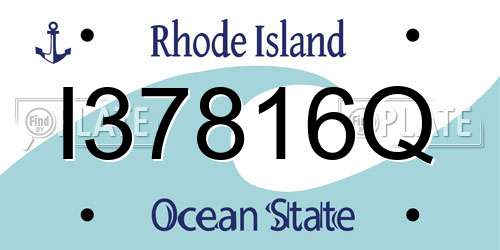 I37816Q Rhode Island License Plate