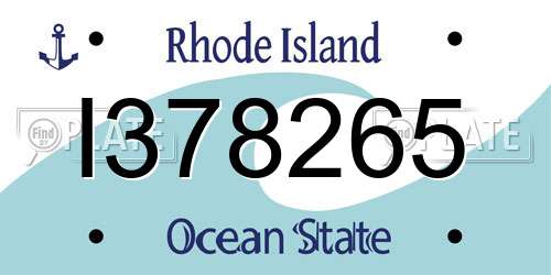 I378265 Rhode Island License Plate