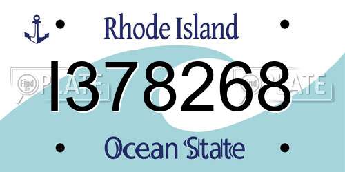I378268 Rhode Island License Plate
