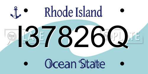I37826Q Rhode Island License Plate