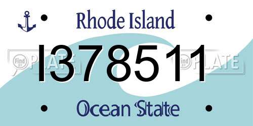I378511 Rhode Island License Plate