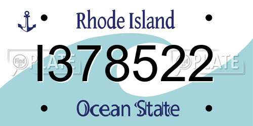 I378522 Rhode Island License Plate