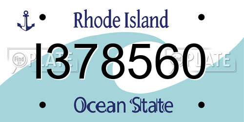 I378560 Rhode Island License Plate