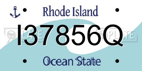 I37856Q Rhode Island License Plate