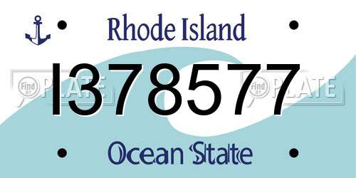 I378577 Rhode Island License Plate