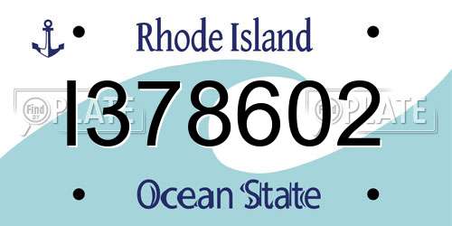 I378602 Rhode Island License Plate