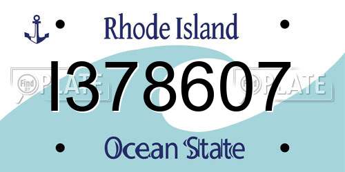 I378607 Rhode Island License Plate