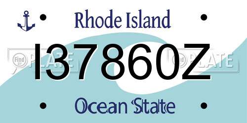 I37860Z Rhode Island License Plate