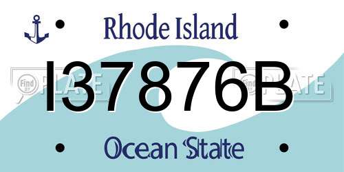 I37876B Rhode Island License Plate
