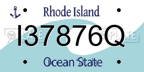 I37876Q Rhode Island License Plate
