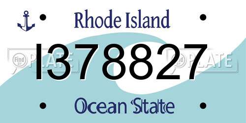 I378827 Rhode Island License Plate