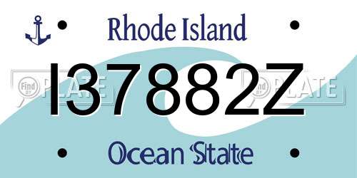 I37882Z Rhode Island License Plate