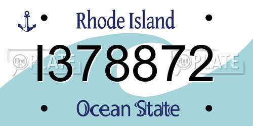 I378872 Rhode Island License Plate