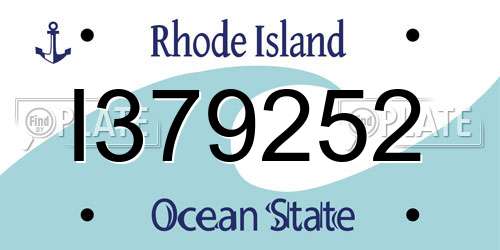 I379252 Rhode Island License Plate
