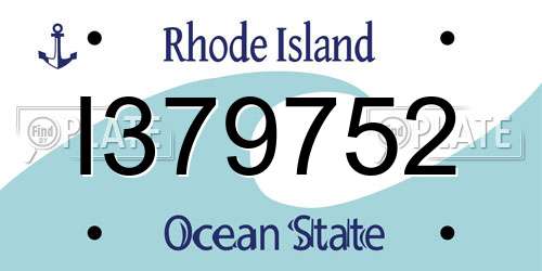I379752 Rhode Island License Plate