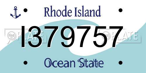 I379757 Rhode Island License Plate