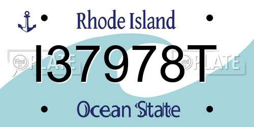 I37978T Rhode Island License Plate