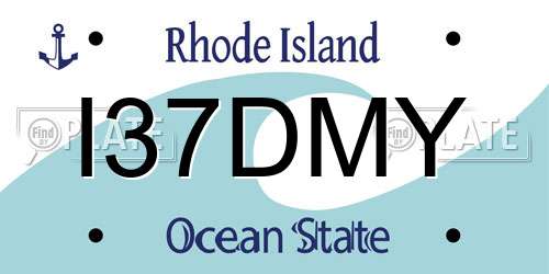 I37DMY Rhode Island License Plate
