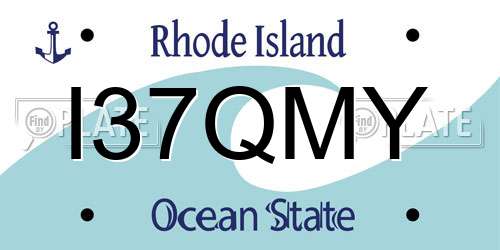 I37QMY Rhode Island License Plate