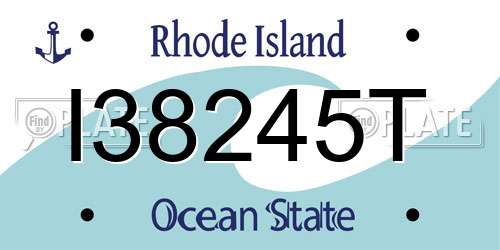 I38245T Rhode Island License Plate