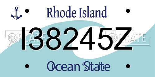 I38245Z Rhode Island License Plate