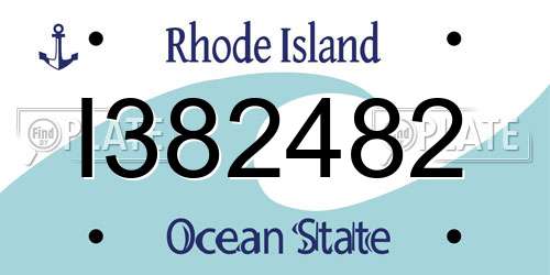I382482 Rhode Island License Plate