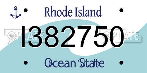 I382750 Rhode Island License Plate