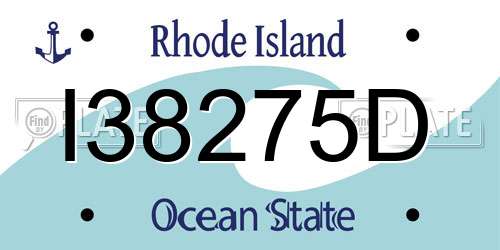 I38275D Rhode Island License Plate