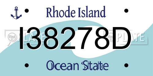 I38278D Rhode Island License Plate