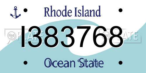 I383768 Rhode Island License Plate