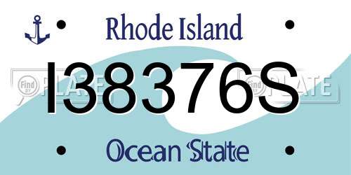 I38376S Rhode Island License Plate