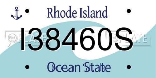 I38460S Rhode Island License Plate