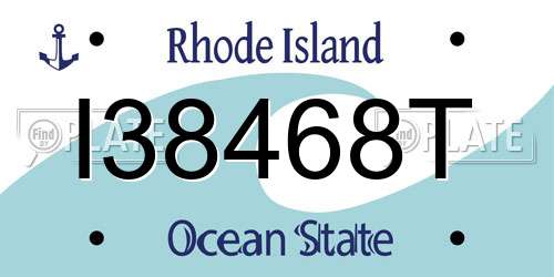 I38468T Rhode Island License Plate