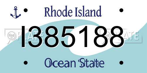 I385188 Rhode Island License Plate