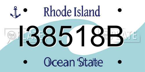 I38518B Rhode Island License Plate