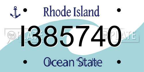 I385740 Rhode Island License Plate